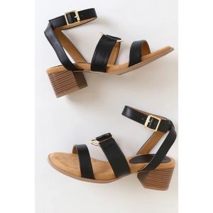 Danielle Black High Heeled Sandals by Qupid